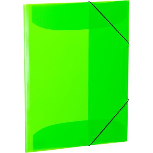 Lot De 3 Porte-Documents A3 En Plastique Solide Et Lavable Vert Fluo Translucide
