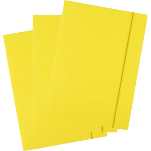 Lot De 25 Chemises Cartonnées Avec Élastique - Sous-Chemises En Papier Dossier De Fichiers Porte Document Organisateur, Jaune