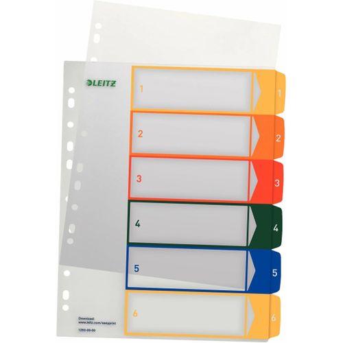 Lot De 4 Intercalaires À Écrire Sur Pc A4 Polypropylène 1-6 Multicolore