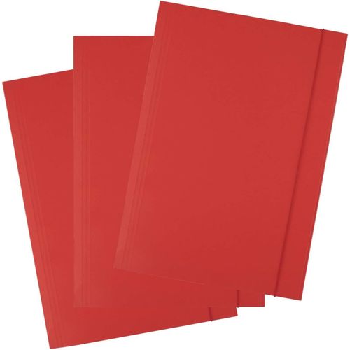 Lot De 25 Chemises Cartonnées Avec Élastique | Sous-Chemises En Papier Dossier De Fichiers Porte Document Organisateur | | 300 G | Rouge