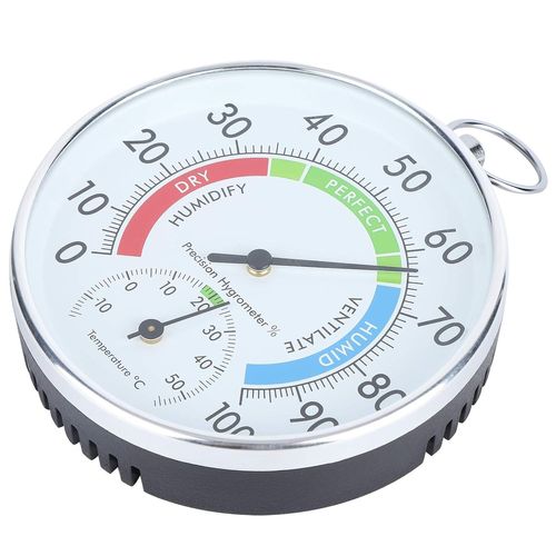 Thermomètre hygromètre intérieur, mesureur de température et d'humidité en alliage d'aluminium pour contrôle fiable et confortable de la température ambiante (3.9 X 3.9)