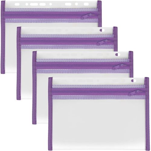 Pochette Porte-Documents Avec Fermeture Éclair, 4 Pièces, Din A5, Classable, Violet, Velobag Xxs, Pochette À Fermeture Éclair