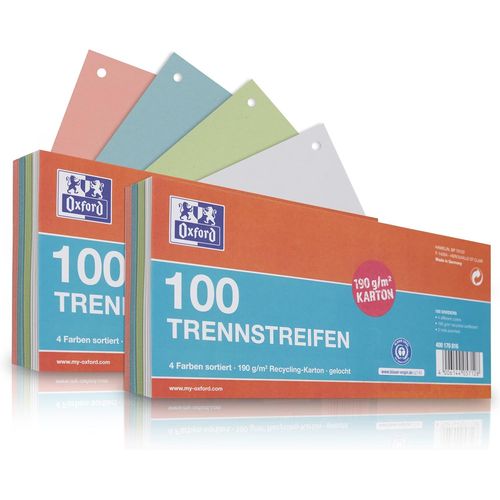 Lot De 200 Intercalaires Perforés En Carton 190 G/M² 4 Couleurs 10,5 X 24 Cm