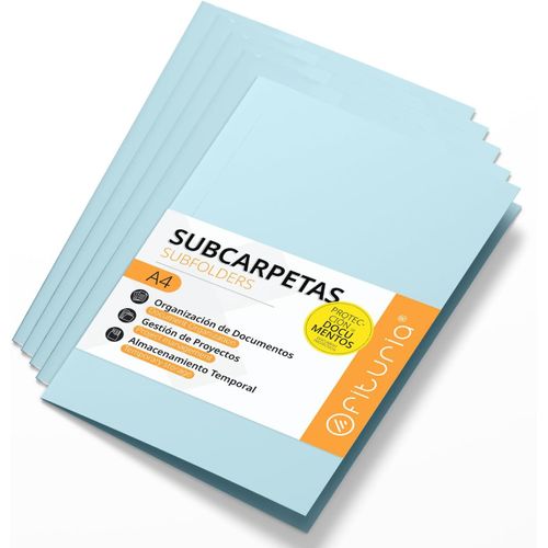 Sous Chemises Cartonnées A4, Chemises Cartonnées De Papier 180gr, Pochette Rangement Documents, Pack De 50 Sous Chemises Colorées Pour Archiver Et Organiser Les Papiers - Ofituria (Bleu)