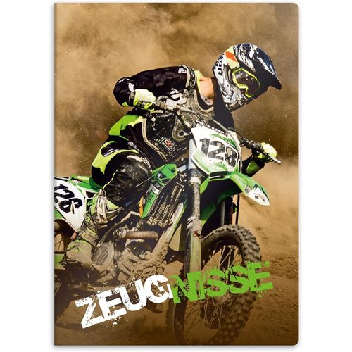Porte-Documents Robuste Avec Motif Din A4 - 20 Pochettes Solides - Pour Enfants, Adolescents, Étudiants, Filles, Garçons (Motif Motocross)