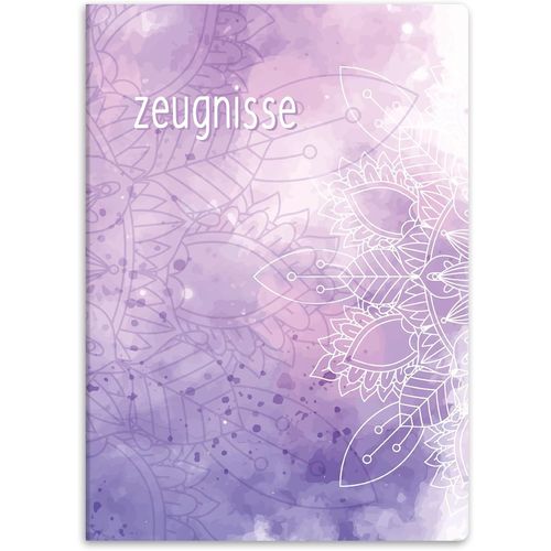 Porte-Documents Solide Avec Motif Din A4 - 20 Pochettes Solides - Pour Enfants, Adolescents, Étudiants, Filles Et Garçons (Motif Mandala Aquarelle)