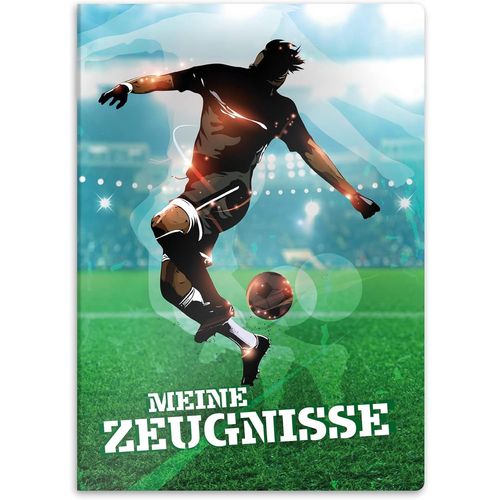 Porte-Documents Robuste Avec Motif Din A4 - 20 Pochettes Solides - Pour Enfants, Adolescents, Étudiants, Filles, Garçons (Motif Football)