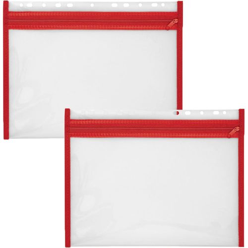 Pochette Porte-Documents Avec Fermeture Éclair, 2 Pièces, Din A4, Classé, Rouge, Velobag Xs, Pochette À Fermeture Éclair