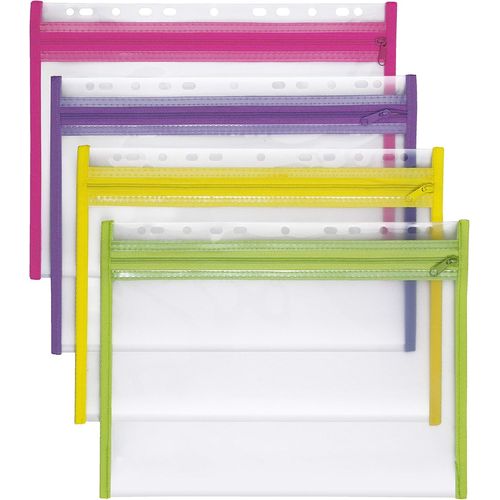 Pochette Porte-Documents Avec Fermeture À Glissière, 4 Pièces, Din A4, Classable, Jaune, Vert, Rose, Violet, Velobag Xs, Pochette Avec Fermeture À Glissière