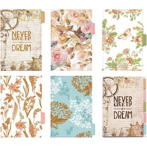 Gold Stamping A5 Intercalaire, 6 Trous, A5 Dividers, Flower 10pcs