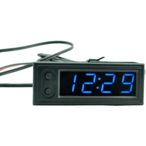 Thermomètre numérique 3 en 1 LCD avec voltmètre Bleu