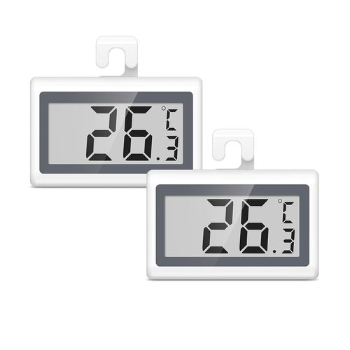 Lot de 2 thermomètres de réfrigérateur numériques avec crochet, écran LCD facile à lire, fonction max/min, parfait pour la maison, les restaurants, les cafés, les bars