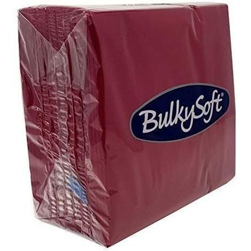 Kal-Serviettes En Papier Douces - 33 X 33 Cm - 2 Plis - Bulkysoft - Couleur Unie - Rouge Foncé