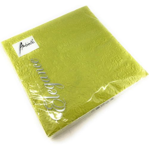 Kal-Serviettes En Papier Gaufré Elegance Green 33 X 33 Cm