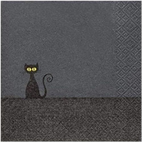 Kal-Serviettes De Papier Gatto Nero 33x33cm. 20u.
