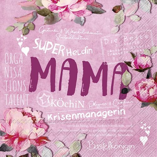 Kal-Lot De 20 Serviettes De Table Maman Manager # Décoration De Table # Decoupage # Technique De Serviettes 33 X 33 Cm