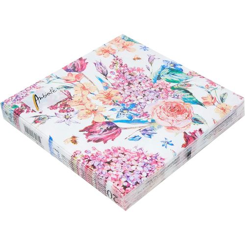 Kal-Serviettes ""Flower Composition Lot De 20., 33 X 33 Cm
