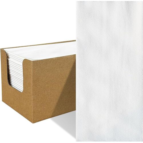 Kal-Serviettes En Papier Jetables Au Toucher Lin Pour Mariage, Fête, Dîner, Noël (30 X 43 Cm) - Blanc 60