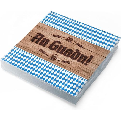 Kal-Lot De 20 Serviettes De Table Bavaroise 3 Plis Motif Schee Dass'd Do Bist/An Guadn 30 X 30 Cm Pour Fête De La Bière Et Autres Fêtes