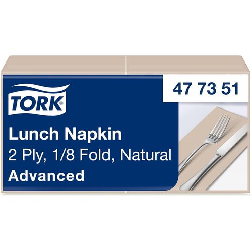 Kal-Serviette Lunch Naturel, 1/8 Plier, 2 Pli, 200 Serviettes, 16.3cm X 8.2cm Chaque, 477351