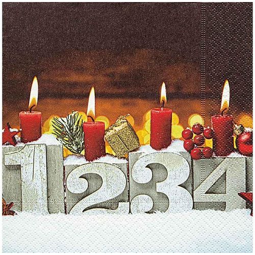 Kal-Serviettes De Papier Four Candles 33x33cm. 20u.