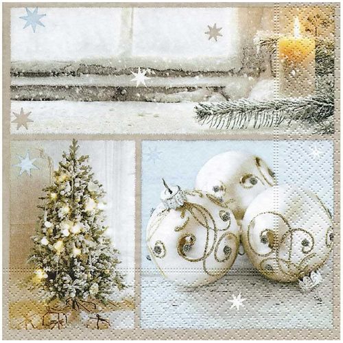 Kal-Serviettes Papier Peaceful Silence 33x33cm. 20u. Invierno Blancos