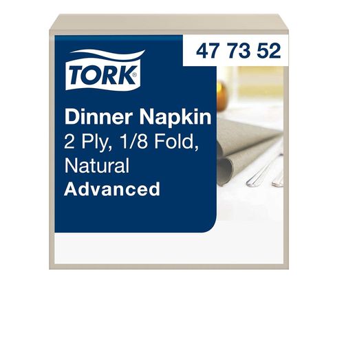Kal-Serviette Dinner Naturelle, 1/8 Plier, 2 Pli, 150 Serviettes, 19.8cm X 9.8cm Chaque, 477352