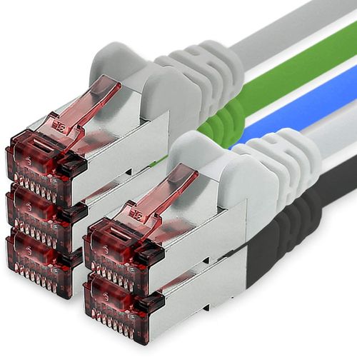 KAL-Câble Réseau Cat6 5 X 0,25 M Couleur 5-2 Câble Ethernet Lankabel Câble Réseau Cat6 Lan Câble De Raccordement Sftp Pimf 1000 Mbit/S
