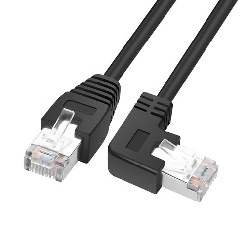 KAL-Rj45 90 Degrés Câble Ethernet Cat6 Rj45 Mâle À Angle Droit Cordon De Raccordement Réseau Choisissez Parmi Plusieurs Longueurs D'Angle (Angle Gauche, 1M/3,2Ft)