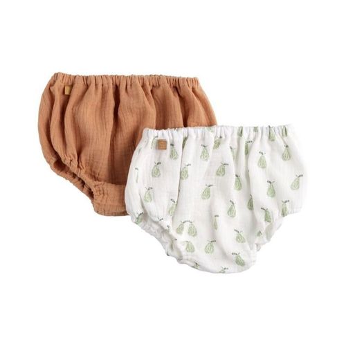 Culotte Bloomer Bébé En Coton Lot De 2 Blanc/Orange