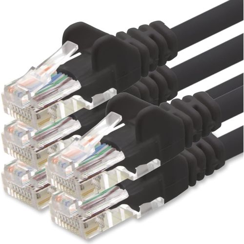 KAL-Câble Réseau Cat6 Cat 6-5X 3.0M - Rj45 Ethernet Lan Dsl Routeur Modem - Noir