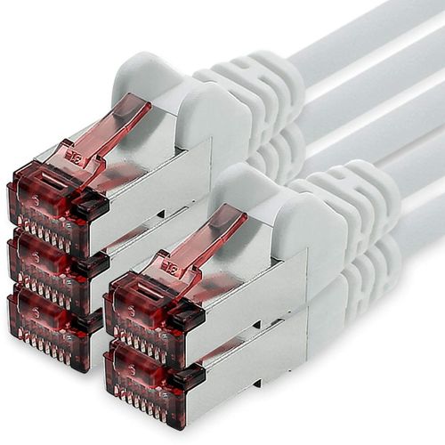 KAL-Câble Réseau Cat6 5 X 0,25 M Câble Ethernet Blanc Lankabel Câble Réseau Cat6 Lan Câble Patch Sftp Pimf 1000 Mbits