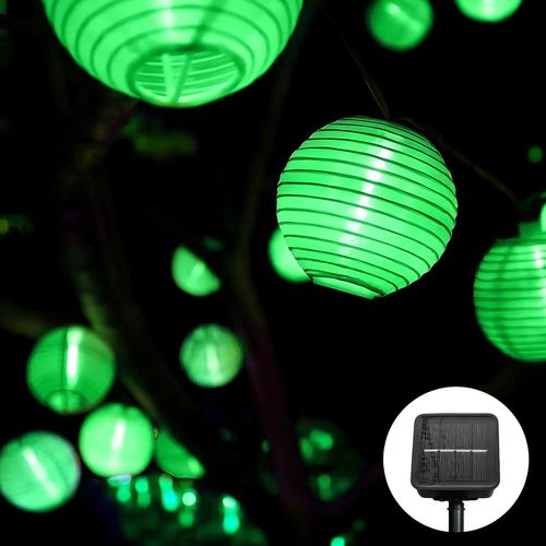 Kal-Guirlande Solaire Extérieure ,5.5m 20 Led Lampion Exterieur,Avec 8 Modes & Ip65 Imperméable Lampe Decorative,Guirlande Solaire Idéal Pour Jardin, Terrasse, Balcon, Mariage (Vert)