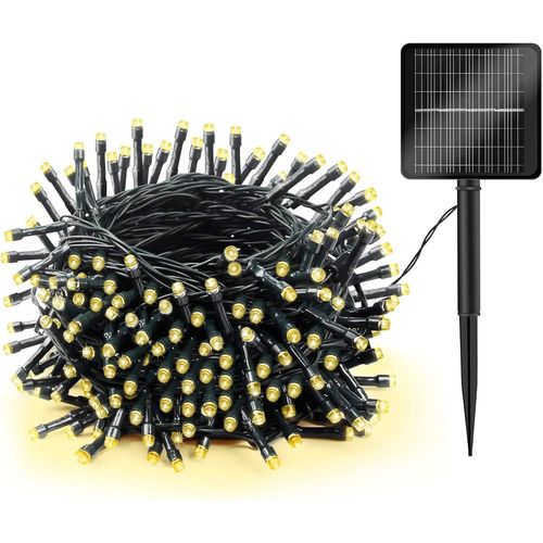 Kal-Guirlande Lumineuse Solaire D'extérieur, 22m 200 Led Eclairage Décoration, 8 Modes 1200 Mah Résistante Aux Intempéries Guirlande Lumineuse Exterieure Pour Jardin, Balcon, Noël,Halloween