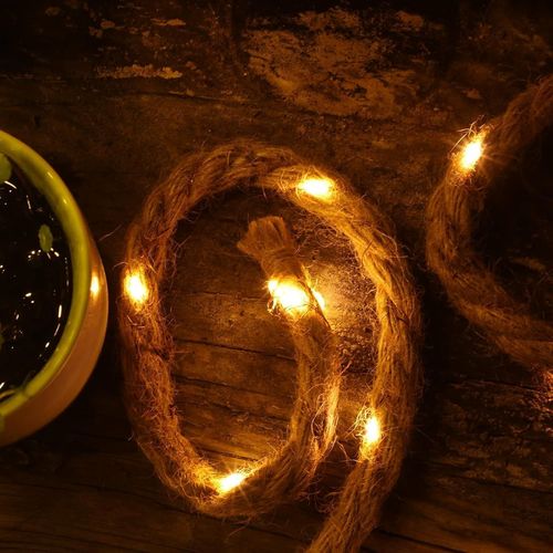 Kal-Chaîne Lumineuse Led D'éclairage De Long À Piles Minuterie Corde En Coton Naturelle De Jute Rosée Couleur De Lumière Blanc Chaud Jardin Décoration Éclairage Intérie (40led 1,5m Fonctionne Sur Pil