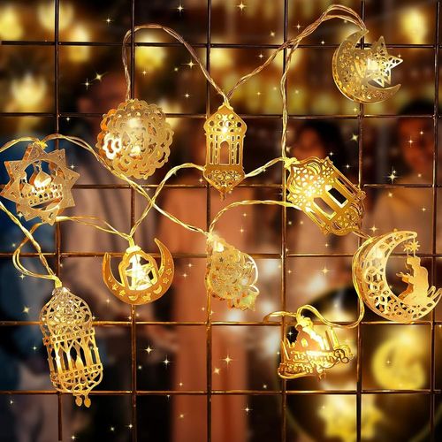 Kal-Ramadan Guirlande Lumineuse 10 Led 2m, Décorations De L'aïd Al-Fitr, Guirlande Lumineuse Eid Al-Fitr Mubarak Lumières Décoratives Pour Ramadan Décoration