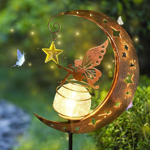Kal-Lampes Solaires De Jardin,Lampe Solaire Lune,Led Boule De Verre Lumière De Jardin Étanche,Lampe Solaire Led Chemin Pelouse,Décoration Jardin Exterieur Pour Chemin De Pelouse,Patio,Balcon,Cour