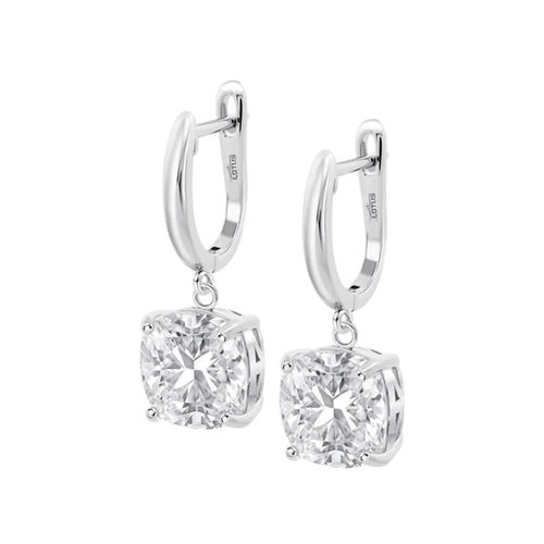 Boucles D'oreilles Lotus Silver Oxyde Blanc