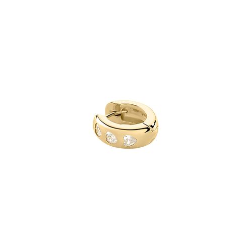 Piercing Créole Agatha Emma Dodue Argent Doré_X000d_ Trois Coeurs Oxydes Blancs