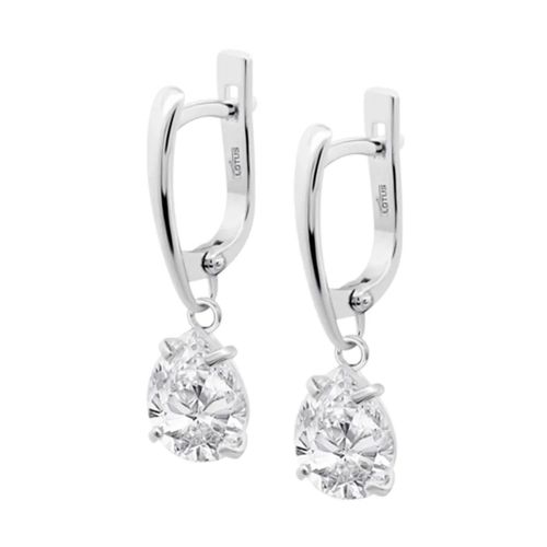 Boucles D'oreilles Lotus Silver Oxyde Goutte