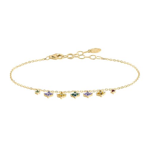 Bracelet Agatha Beloved Argent Doré Pampilles Oxydes Multicolores