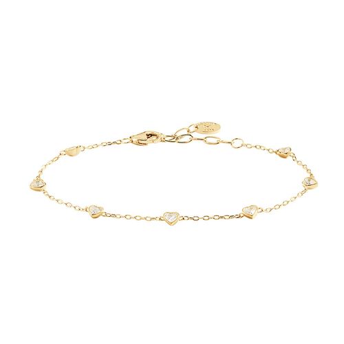 Bracelet Agatha Adorée Argent Doré Coeurs Oxydes