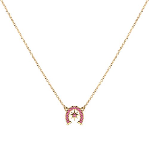 Collier Les Georgettes Doré Fer À Cheval Rose_X000d_ Collection Les Cadettes