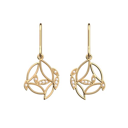 Boucles D'oreilles Les Georgettes Arbre De Vie_X000d_ Dorées Collection Les Intemporels