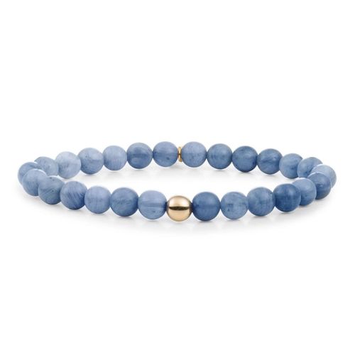 Bracelet Sparkling Jewels Saturne Large Aventurine Bleue Argent Plaqué Or