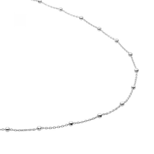 Chaine Sparkling Jewels Billes Argent Rhodié