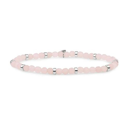 Bracelet Sparkling Jewels Interstellaire Rond Quartz Rose Argent