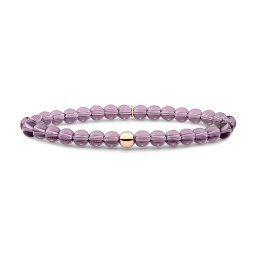 Bracelet Sparkling Jewels Saturne Large Quartz Aubergine Argent Plaqué Or