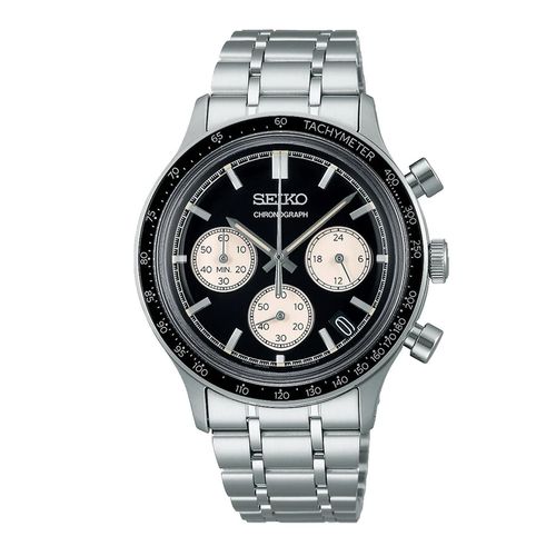 Montre Seiko Chrono Et Tachymètre Fond Noir