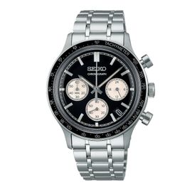 Montre Seiko Chrono Et Tachymètre Fond Noir